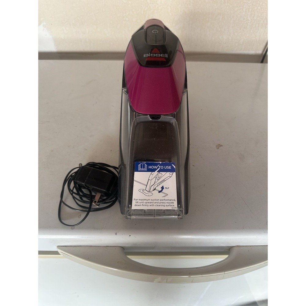 Pink BISSELL Pet Stain Eraser Cordless Carpet & Upholstery Cleaner Model 2002